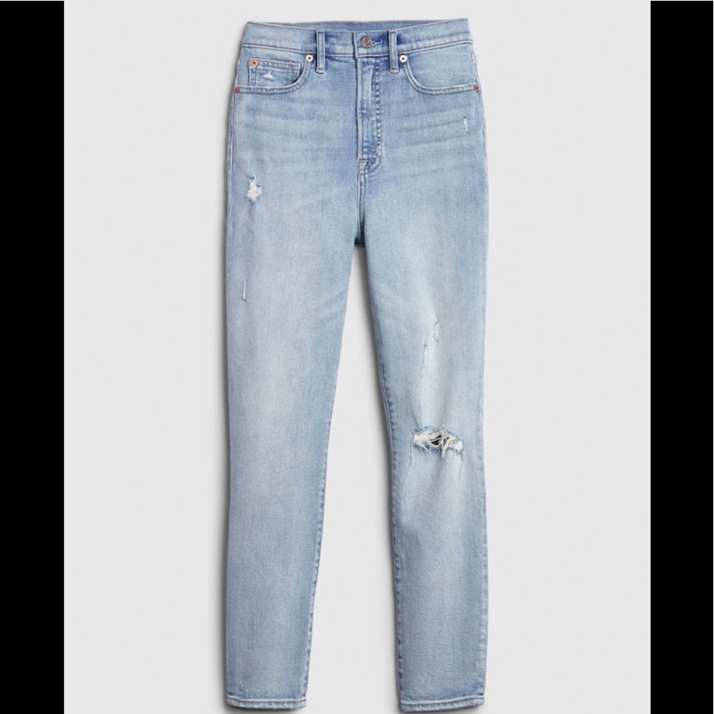 New GAP SkyHigh Destructed True Skinny Ankle Jeans Size 18P - Picture 3 of 6